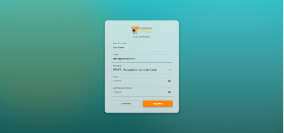 Página de registro de conta da Simplifica Aí